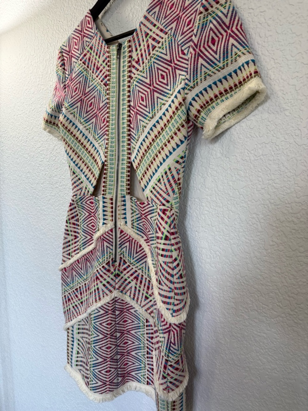 Adelyn Rae Jaylene Woven Sheath Dress | Embroidered Cutout Back | XS - Picture 12 of 15